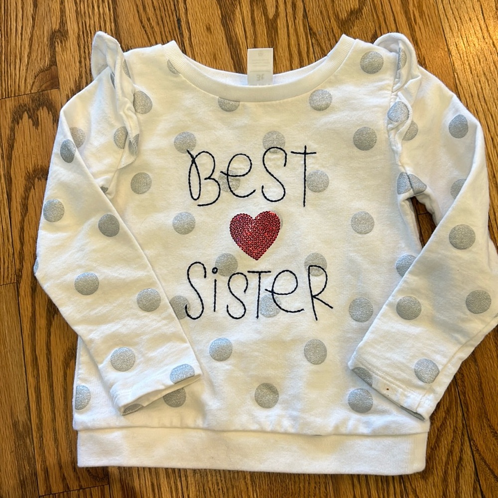 Best Sister light weight sweatshirt with ruffle sleeve